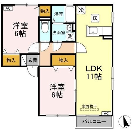 シュプルース丹野 Aの物件間取画像